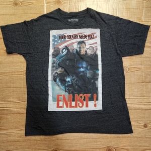 Fallout 4 Enlist Dark Gray Men's Licensed T-Shirt Size XL
